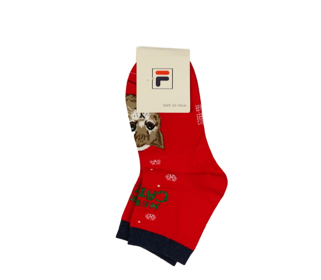 Nové červené ponožky kočička EUR 35-39 Fila 