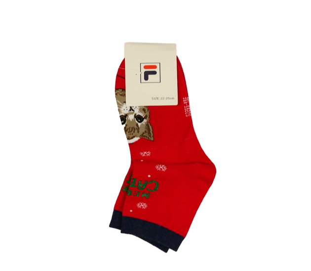 Nové červené ponožky kočička EUR 35-39 Fila 