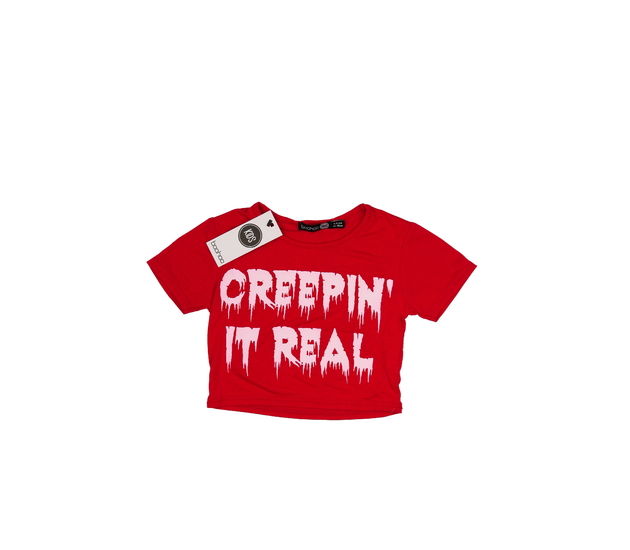 Nový červený halloween crop top 