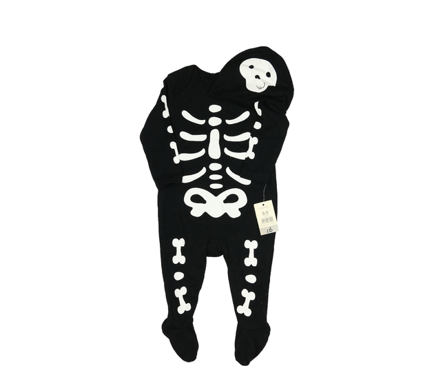 Nový halloween overal a čepička kostlivec George