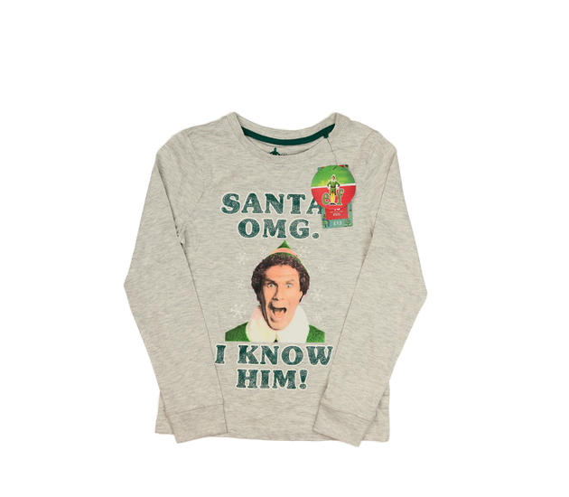 Nové šedé vánoční triko ELF Tu