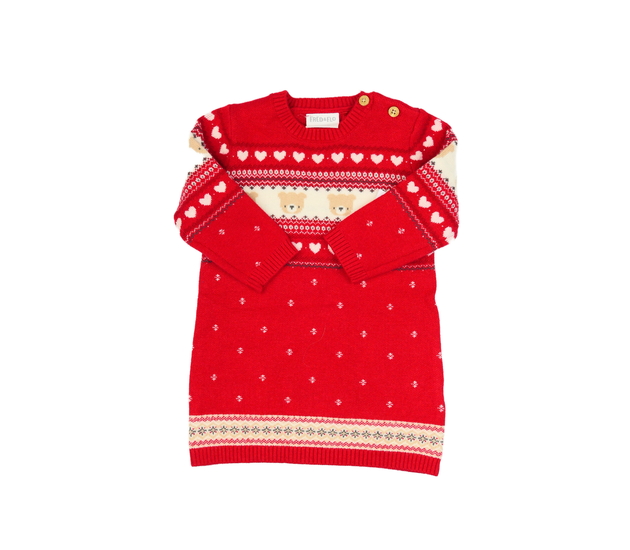 Červené svetrové vánoční šaty F&F