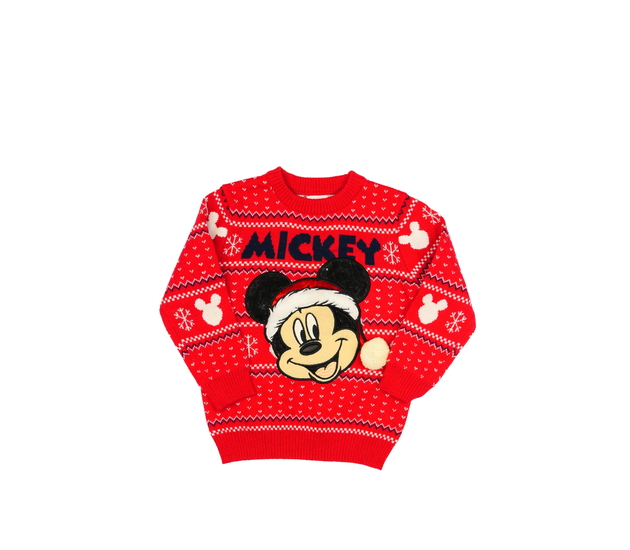 Červený vánoční svetr Mickey Disney