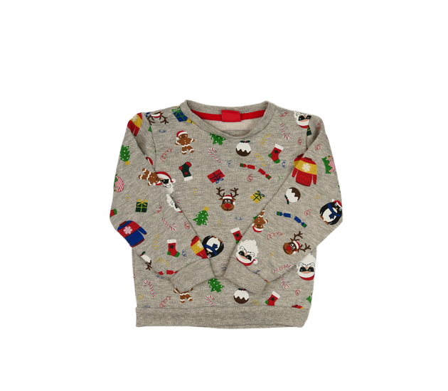 Šedá vánoční mikina 