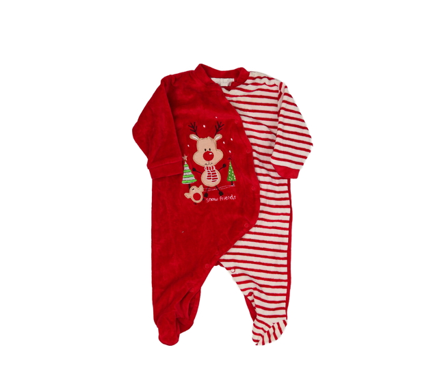 Červený vánoční teplejší overal