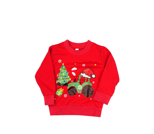 Červená vtipná vánoční mikina 