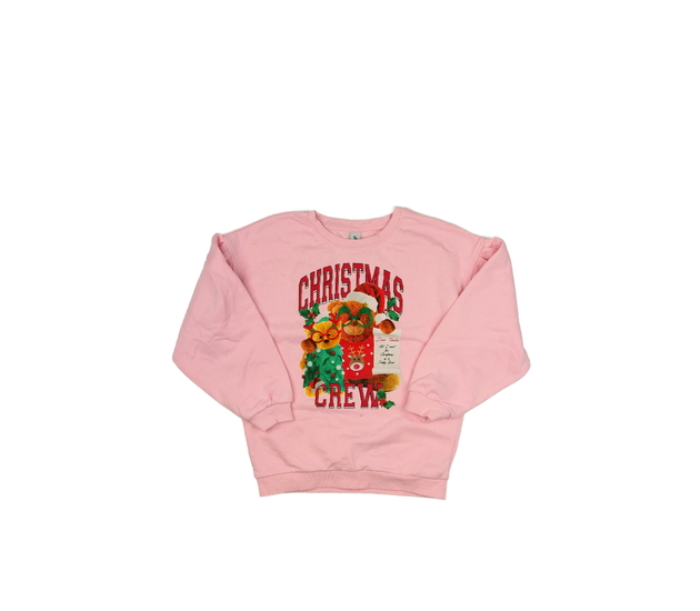 Růžová vánoční mikina s medvědy Tu