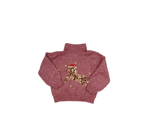Fialový melírovaný vánoční svetr Tu