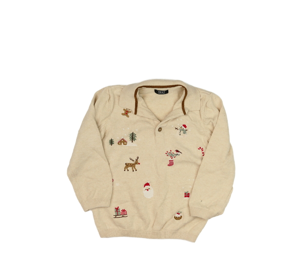 Hnědý vánoční svetr s límečkem Next