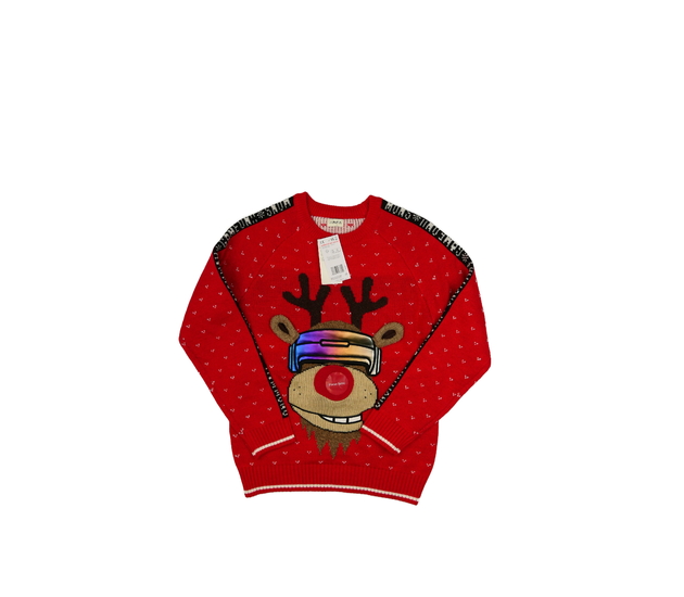 Nový červený svítící vánoční svetr F&F