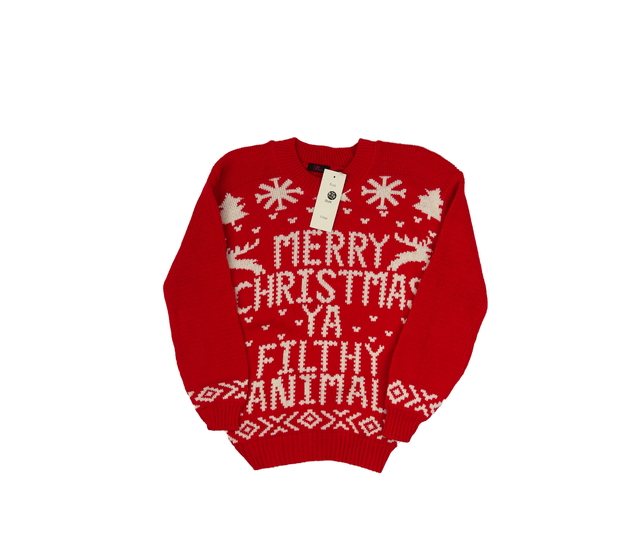 Nový červený vánoční svetr 