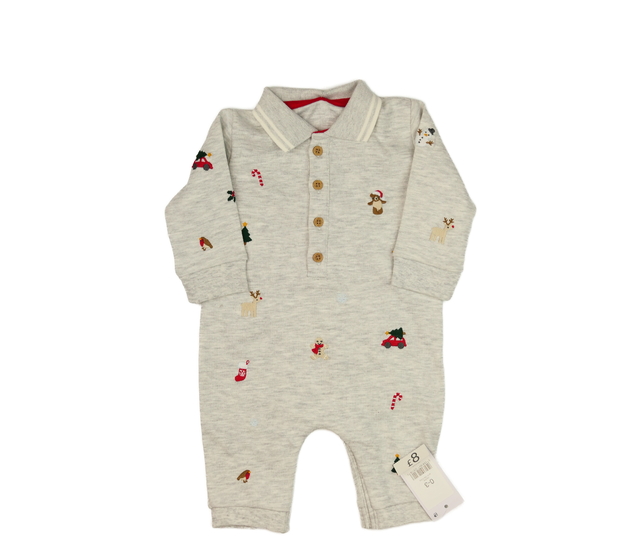 Nový šedý vánoční overal George