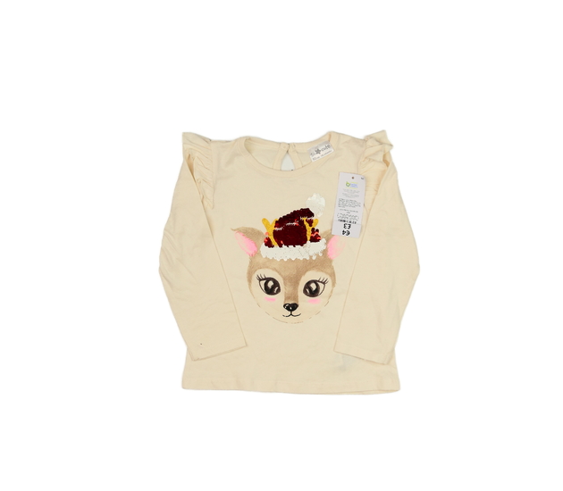 Nové světlé vánoční triko s volánky 