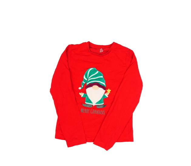 Červené vánoční triko se skřítkem Nutmeg