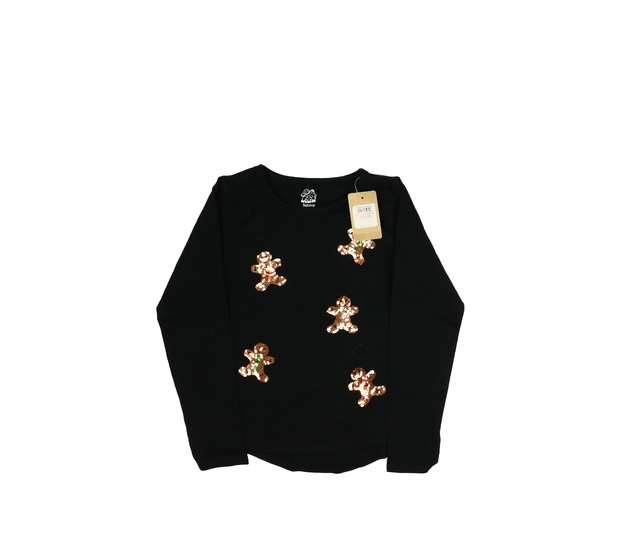 Nové černé vánoční triko s flitry Nutmeg