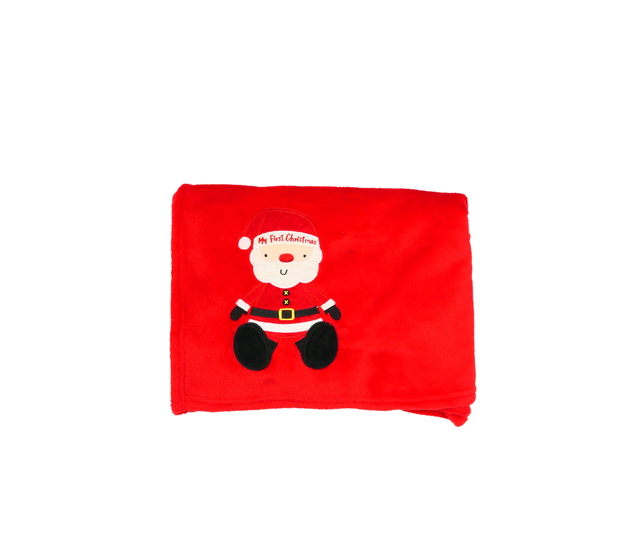 Červená hebká vánoční dečka 100x70 cm