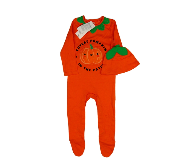 Nový oranžový halloween overal a čepice  F&F