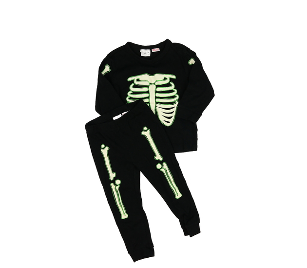 Černé halloween kostlivcové triko a legíny Zara