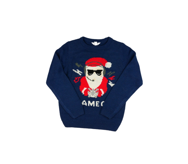 Modrý vánoční svetr M&Co