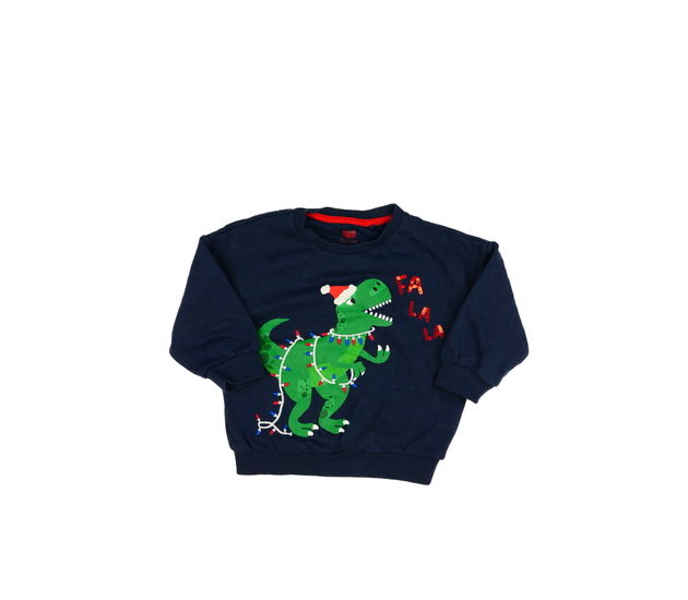 Modrý vánoční svetr s dinosaurem F&F