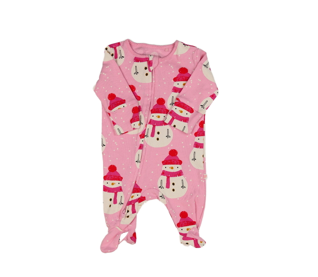 Růžový vánoční overal se sněhuláky Next