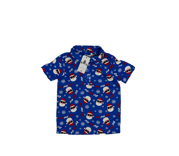 Nové modré vánoční triko s límečkem George