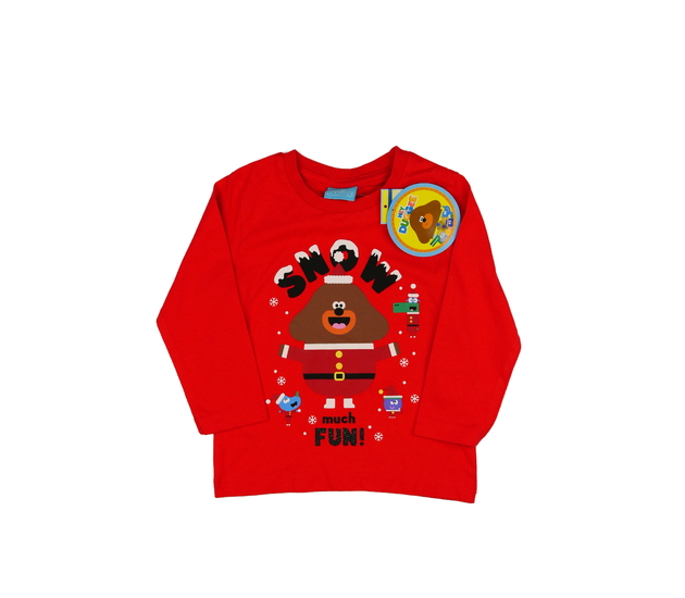 Nové červené vánoční triko Hey Duggee