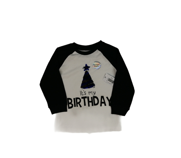 Nové vánočně-narozeninové bílé triko s černými ruk