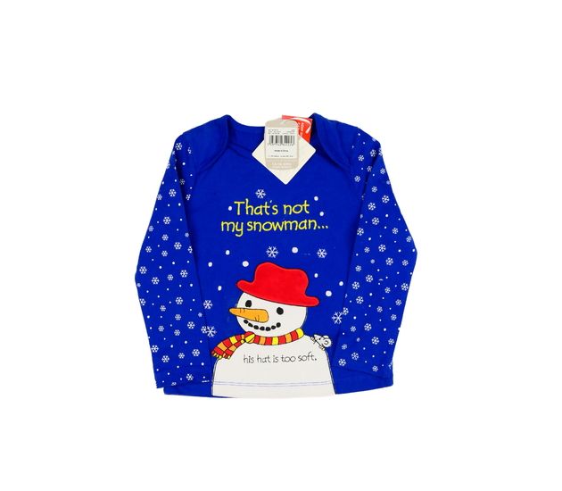 Nové modré vánoční triko se sněhulákem Tu 