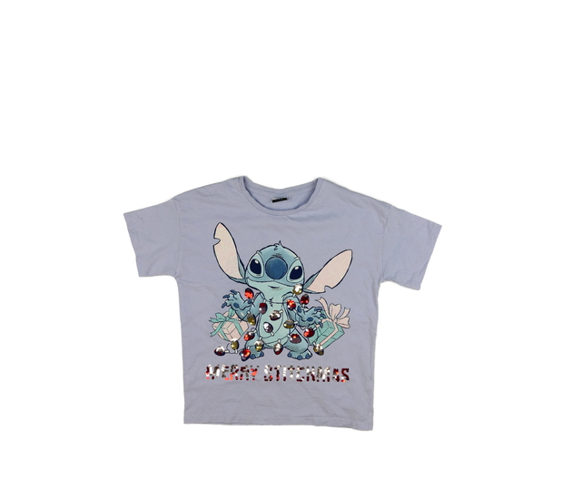 Modré vánoční triko Stitch Disney George