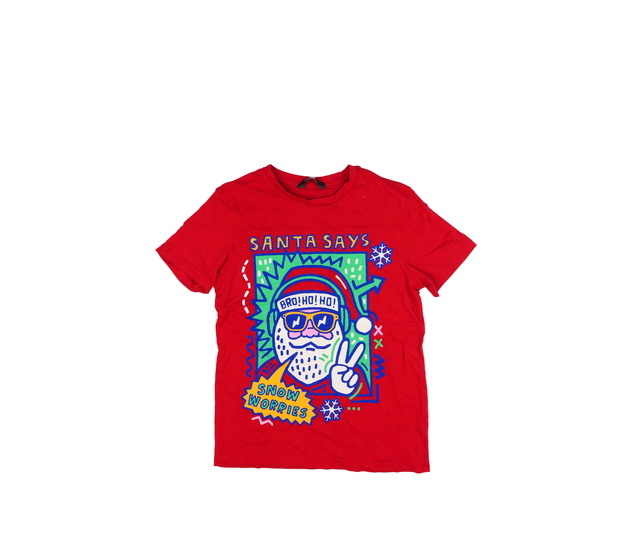 Červené vánoční triko s cool Santou George