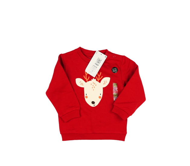 Nová červená vánoční mikina se sobíkem M&S