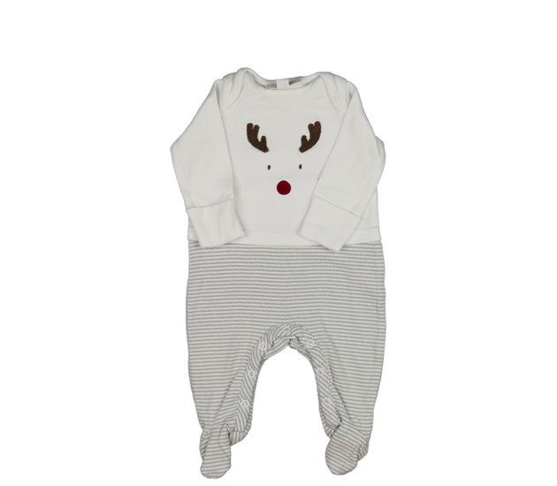 Bílo-šedý vánoční overal se sobíkem 