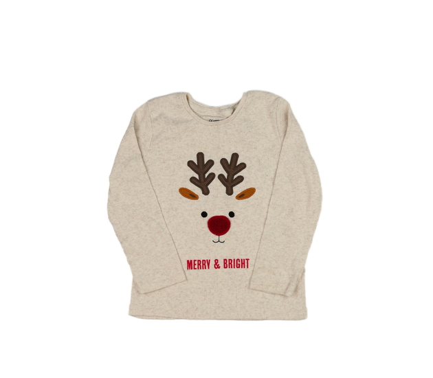 Krémové vánoční triko se sobíkem Primark
