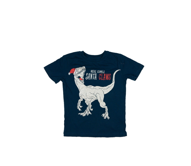 Tmavě modré vánoční triko s dinosaurem Next