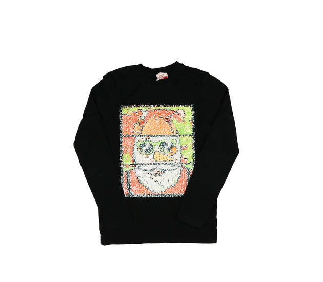 Černé vánoční triko se Santou George