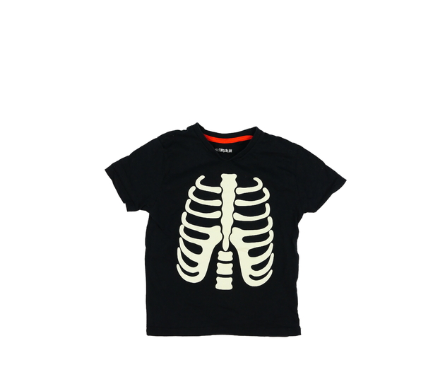 Černé halloweenské triko s kostrou 