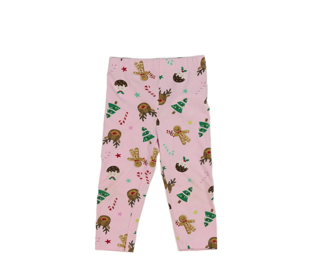 Růžové vánoční legíny s obrázky 