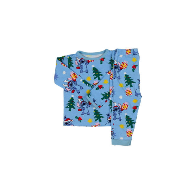 Modré vánoční pyžamo Stitch Disney George