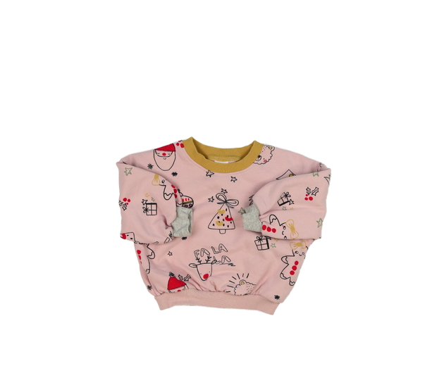 Růžová vánoční mikina Next