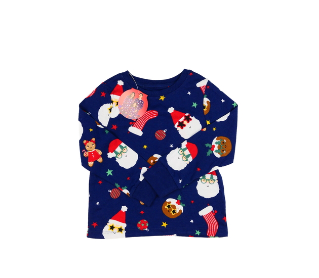 Nové tmavě modré vánoční pyžamové triko