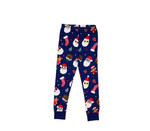 Modré vánoční pyžamové kalhoty