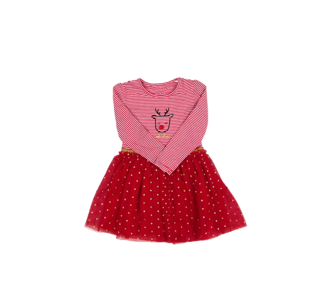 Červené vánoční šaty se sobíkem George