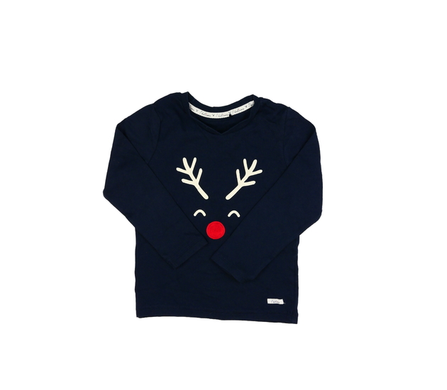 Tmavě modré vánoční triko se sobíkem