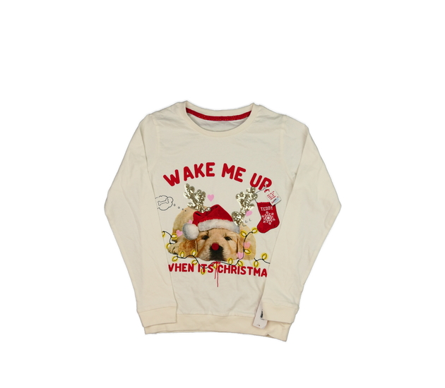 Nové krémové vánoční triko s pejskem