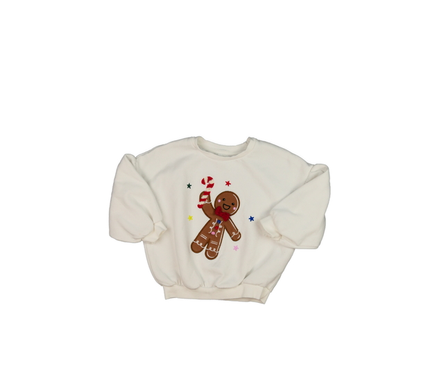 Bílá vánoční mikina s perníčkem