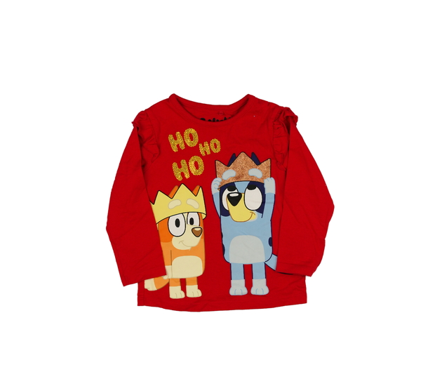 Červené vánoční triko Bluey George