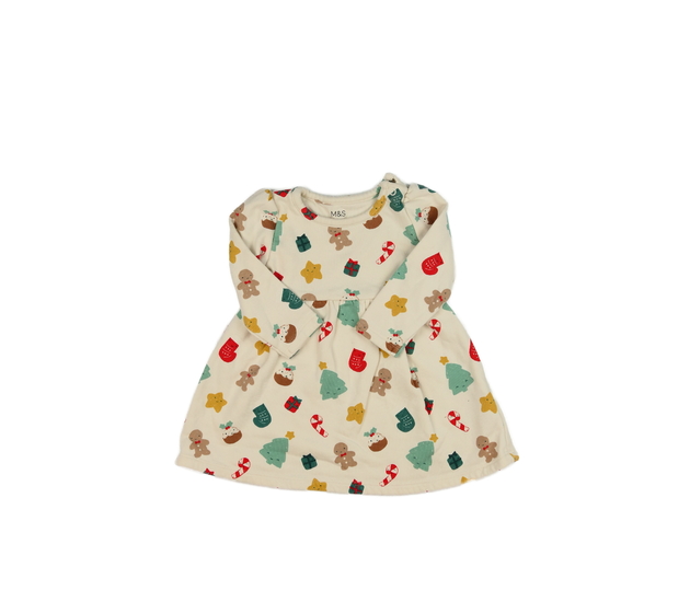 Krémové mikinové vánoční šaty M&S