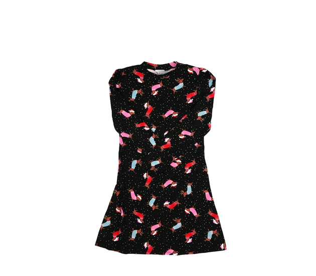 Černé vánoční šaty se psy 