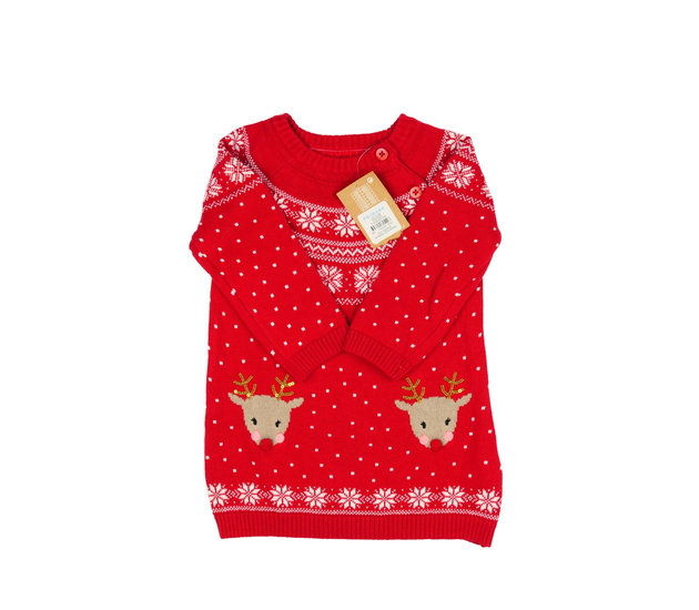 Nové červené vánoční svetrové šaty Primark